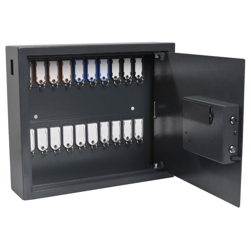 Pavo coffre-fort clés High Security, sécurité électronique, 20 clés, gris foncé