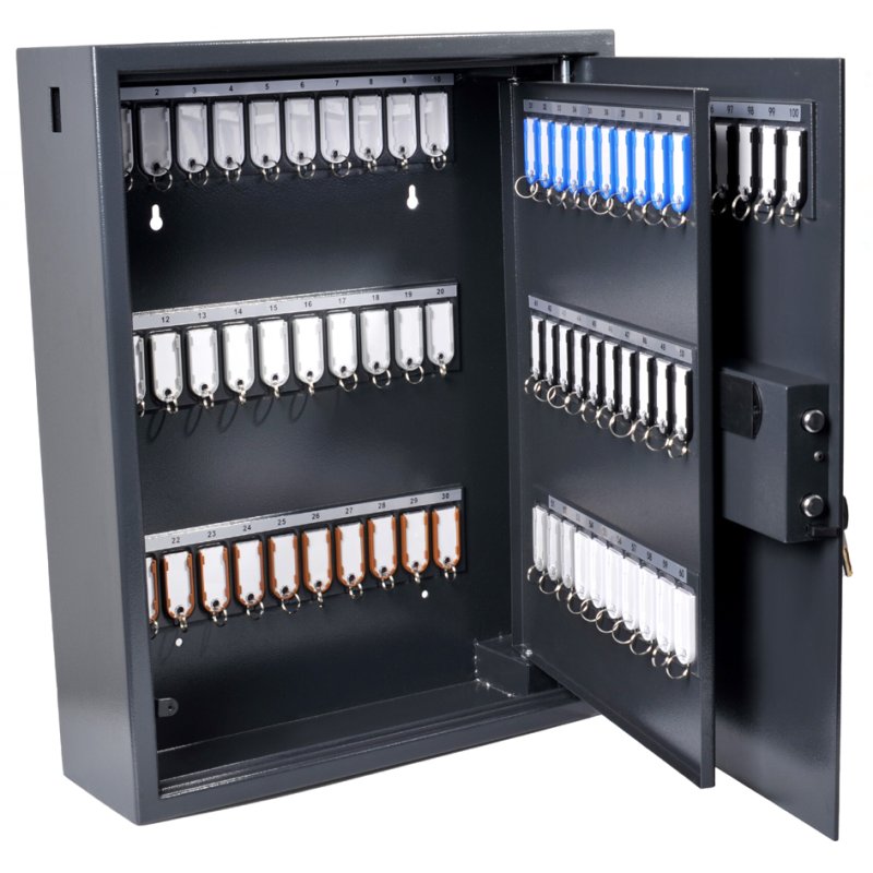pavo armoire à clés High Security, 100 clés, sécurité électronique, gris foncé