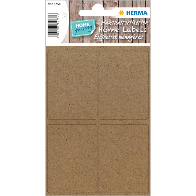 HERMA étiquettes ménagères soyeuses, 25×40 mm, beige naturel, 32 pièces
