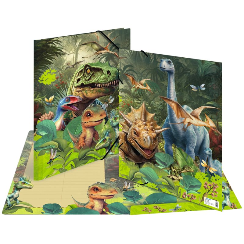 HERMA chemise à coins Dino World, A3, carton, avec élastique
