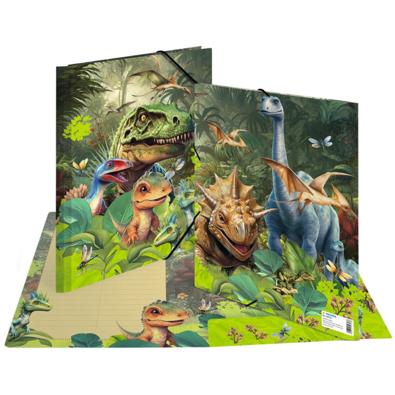 HERMA elastic folder Dino World A4, cardboard, with elastic