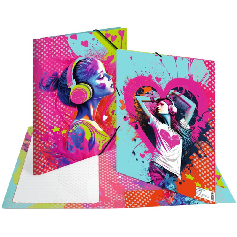 HERMA elastomap Music Girl A4, cardboard, with elastic band