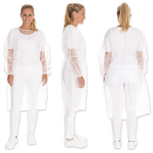 HYGOSTAR PP-schort met elastische mouwen, blauw, L
