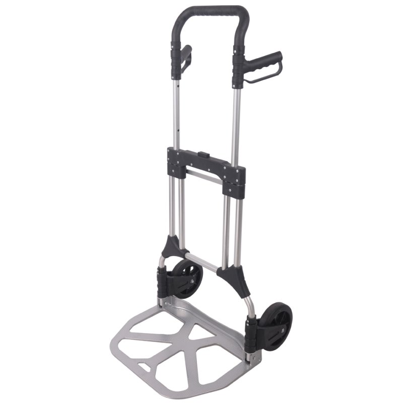 Pavo folding transport trolley, up to 200 kg, aluminium, black/grey
