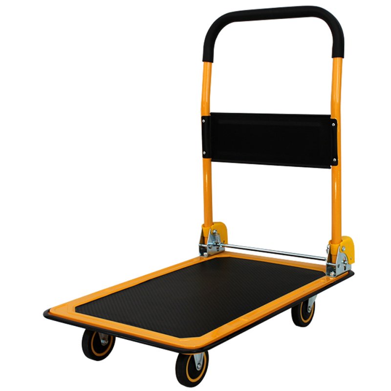 pavo chariot de plateforme en acier, capacité de charge 300 kg, noir/orange, 900×610 mm