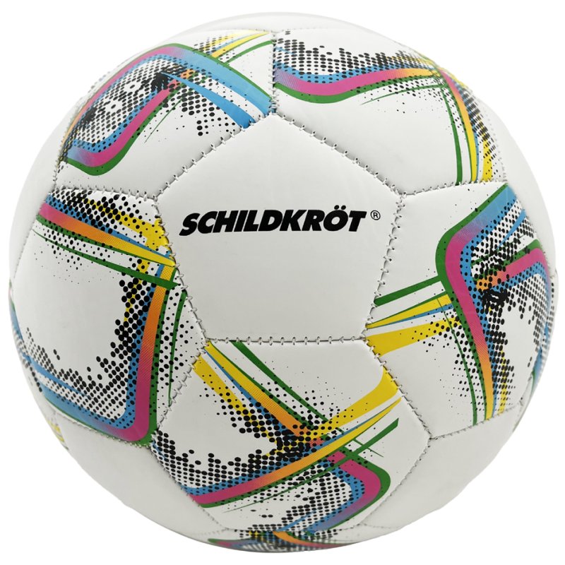 SCHILDKRÖT ballon de football #5, cuir synthétique TPU, blanc avec impression colorée, 440 g