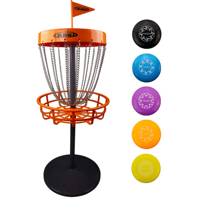 SCHILDKRÖT Guru disc golf mini tray set, including 5 discs, height 700 mm