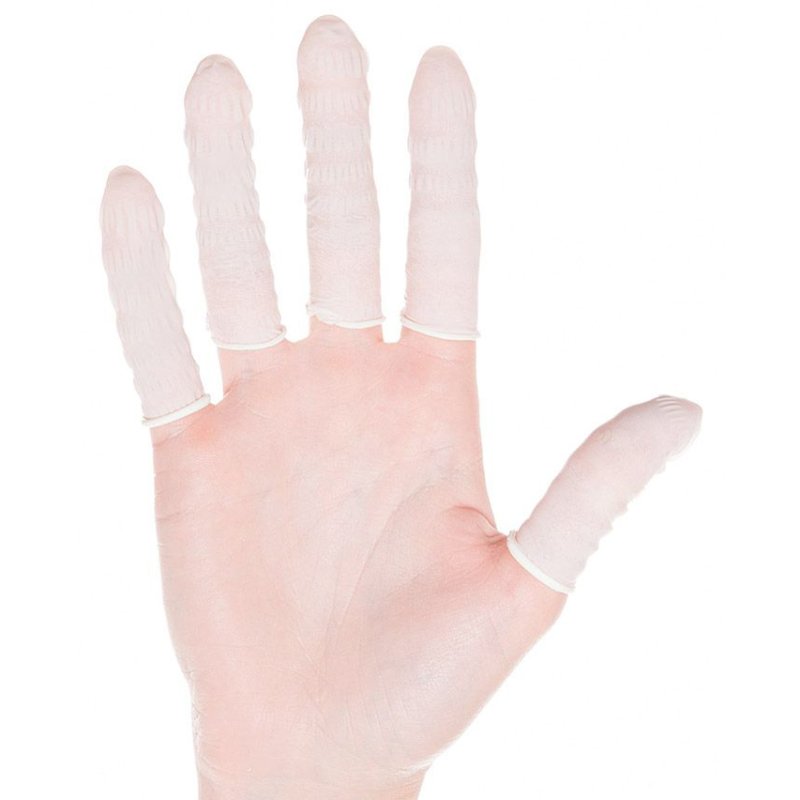 HYGOSTAR doigts de protection en nitrile, sans poudre, blanc, taille L