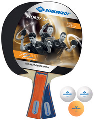 SCHILDKRÖT tafeltennis-set 2-Player Hobby, 2 batjes, 3 ballen, draagtas