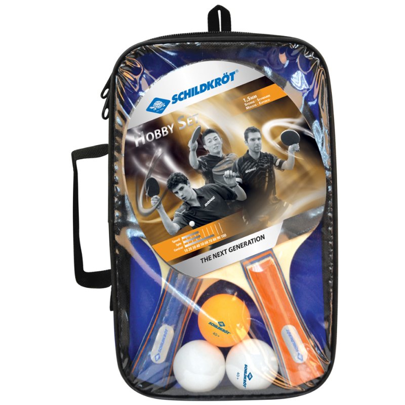 SCHILDKRÖT ensemble de tennis de table 4-Player Hobby, 4 raquettes, 5 balles, sac de transport