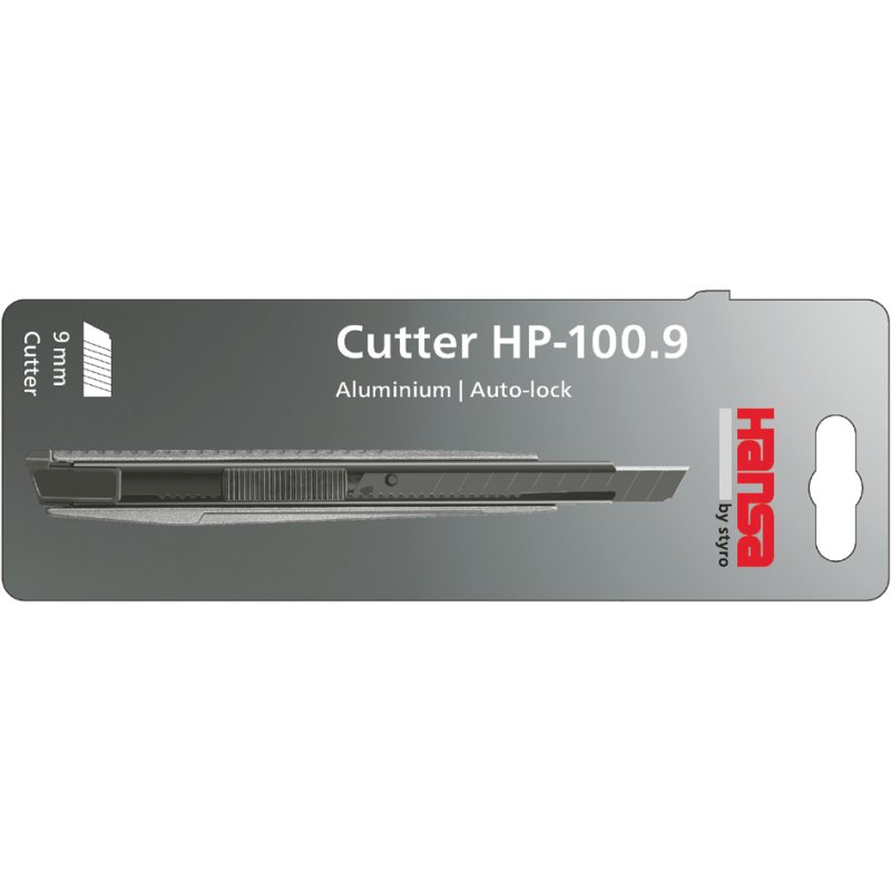 Hansa cutter HP-100.9, aluminium behuizing, zilver/antraciet, 9 mm