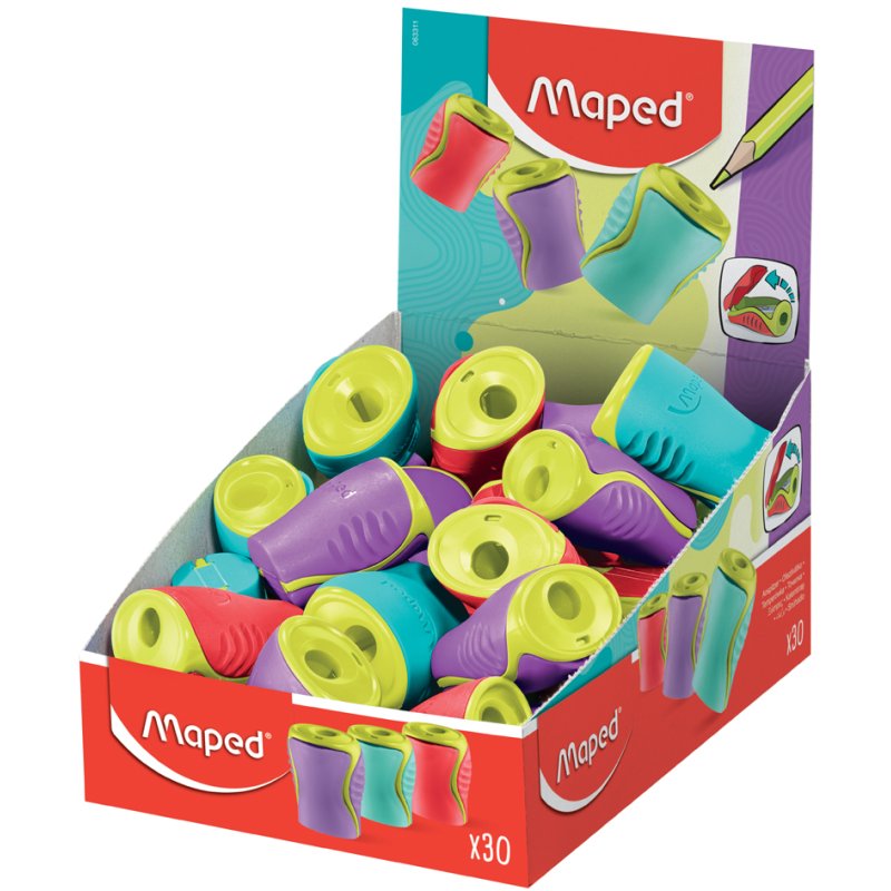 Maped taille-crayon Boogy, plastique, couvercle à charnière, 30 pièces