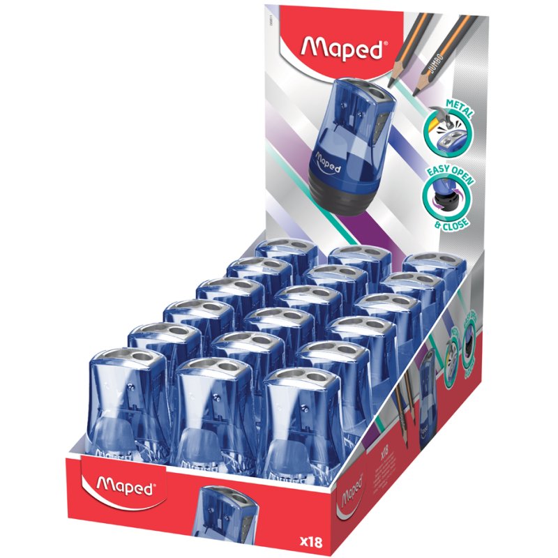 Maped pencil sharpener TONIC Metal, double, blue/black, metal sharpening insert