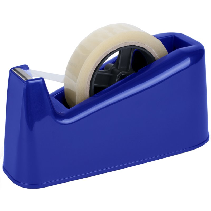 Pavo desktop tape dispenser, blue, unfilled, for tape up to 25 mm