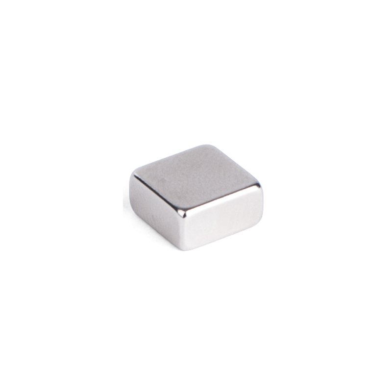 Pavo neodymium magnet, 10×10×5 mm, silver, 6 pieces