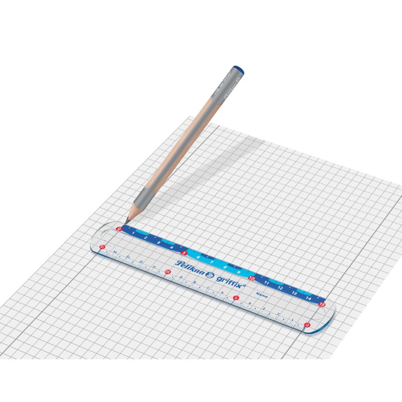 Pelikan règle, 15 cm, transparent, plastique résistant aux chocs