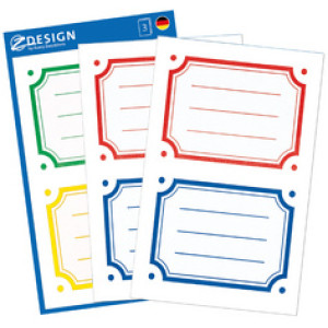 AVERY Zweckform schoolboek-etikettenranden, gekleurd, permanente hechting, 6 stuks