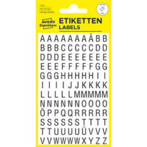 AVERY Zweckform letterstickers A-Z, zwart, 25 mm hoog, 27 stuks