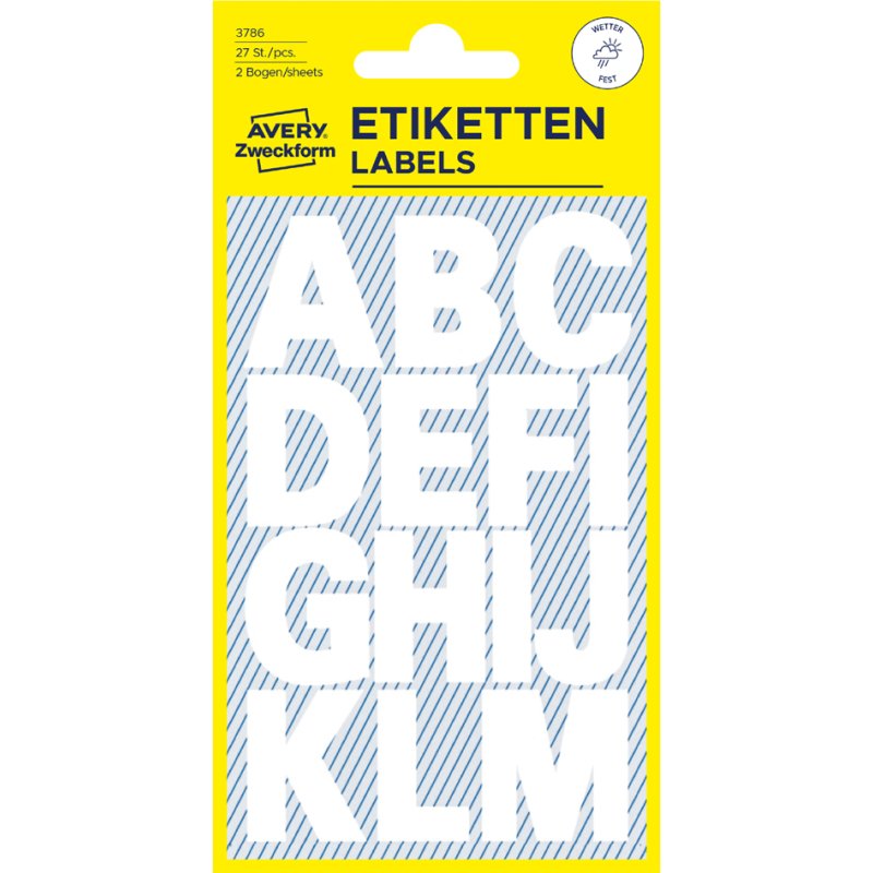 AVERY Zweckform étiquettes avec lettres A-Z, blanc, adhésif permanent, 27 pièces