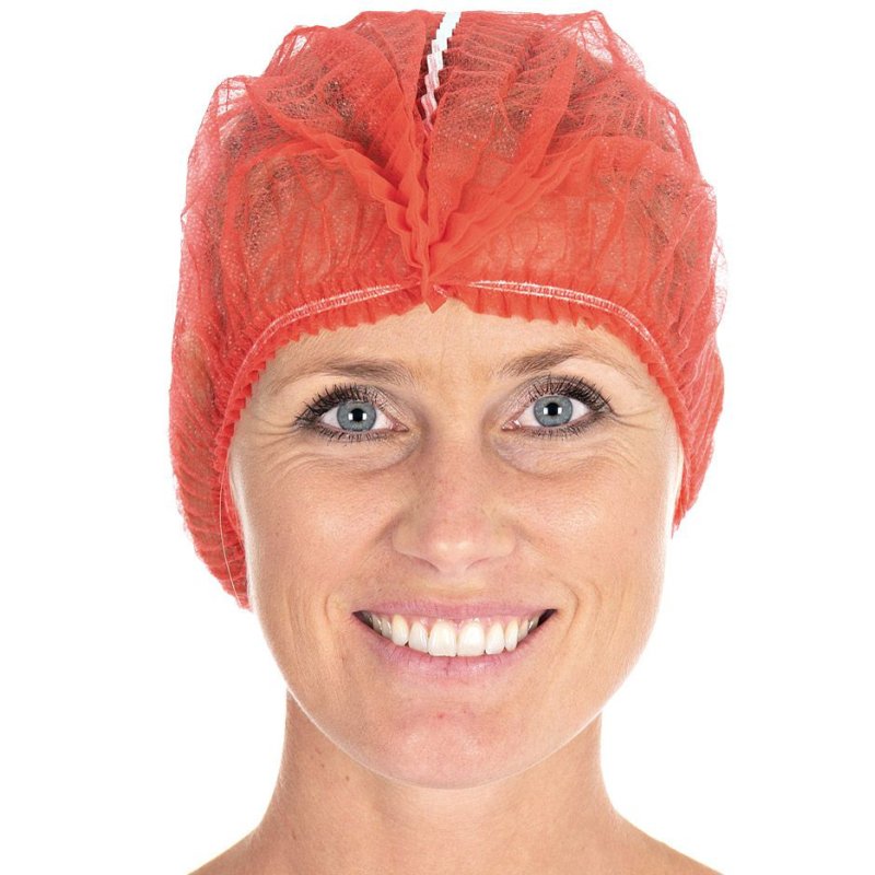 HYGOSTAR Bonnet PP détectable, rouge, diamètre 500 mm, 100 pièces