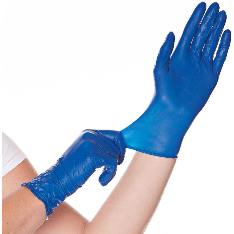 HYGOSTAR gants latex Soft Blue, taille M, bleu, sans poudre