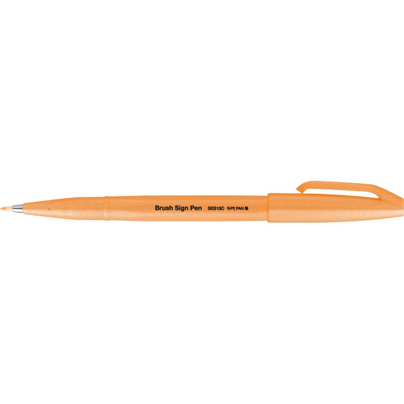 Pentel Arts brush pen SES15, rose néon, pointe pinceau flexible