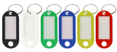 WESTCOTT sleutelhangers met ring, zwart, 18 mm, 100 stuks