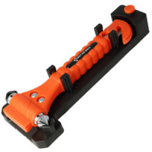 FIRST AID ONLY 2-in-1 noodhamer, oranje, met gordijnensnijder