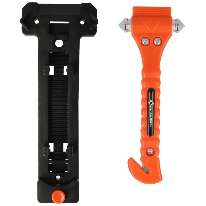 FIRST AID ONLY 2-in-1 noodhamer, oranje, met gordijnensnijder