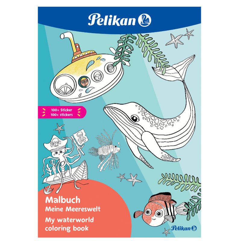 Pelikan livre de coloriage Mon Monde Océan, A4, avec autocollants, 48 pages