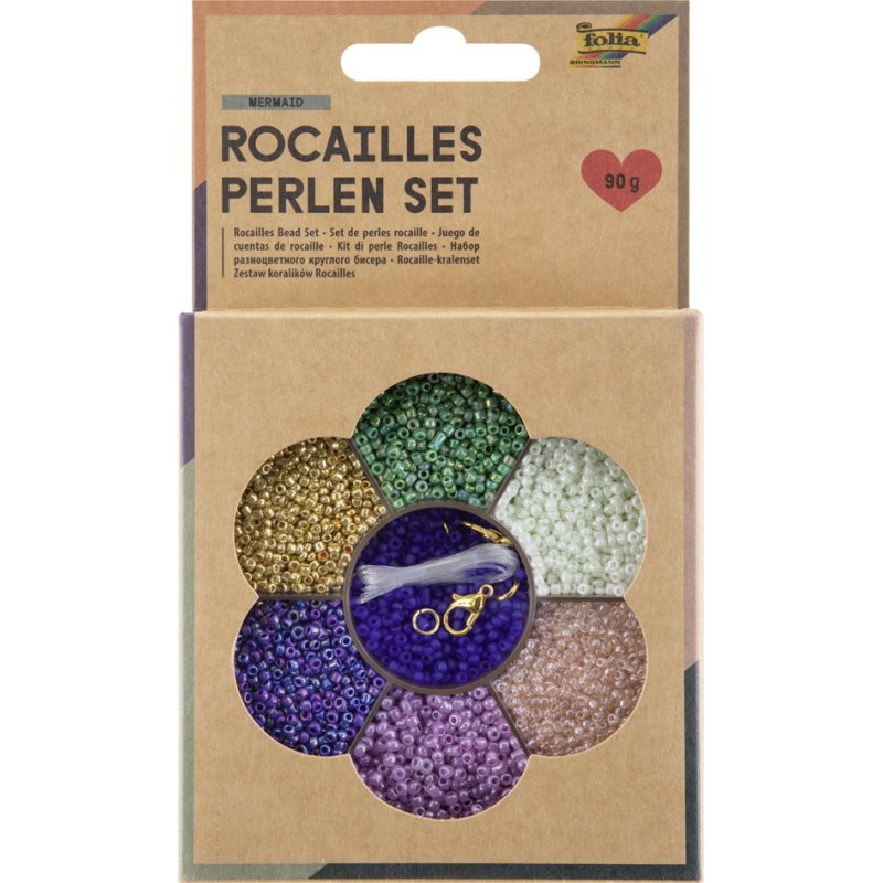 folia kralenset Zeemeermin, 90 g kralen, 5 mm diameter, nikkelvrij