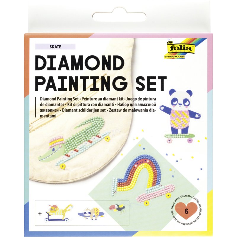folia diamantborduurij set skateboard, 6 motieven, 950 diamonds