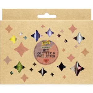 folia Bio Glitter en Pailletten Set Rainbow L, 15 kleuren, 20-delig