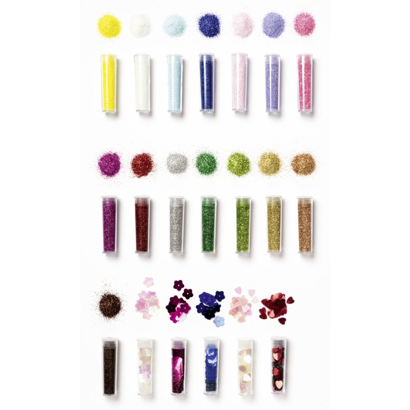 folia Bio Glitter en Pailletten Set Rainbow L, 15 kleuren, 20-delig