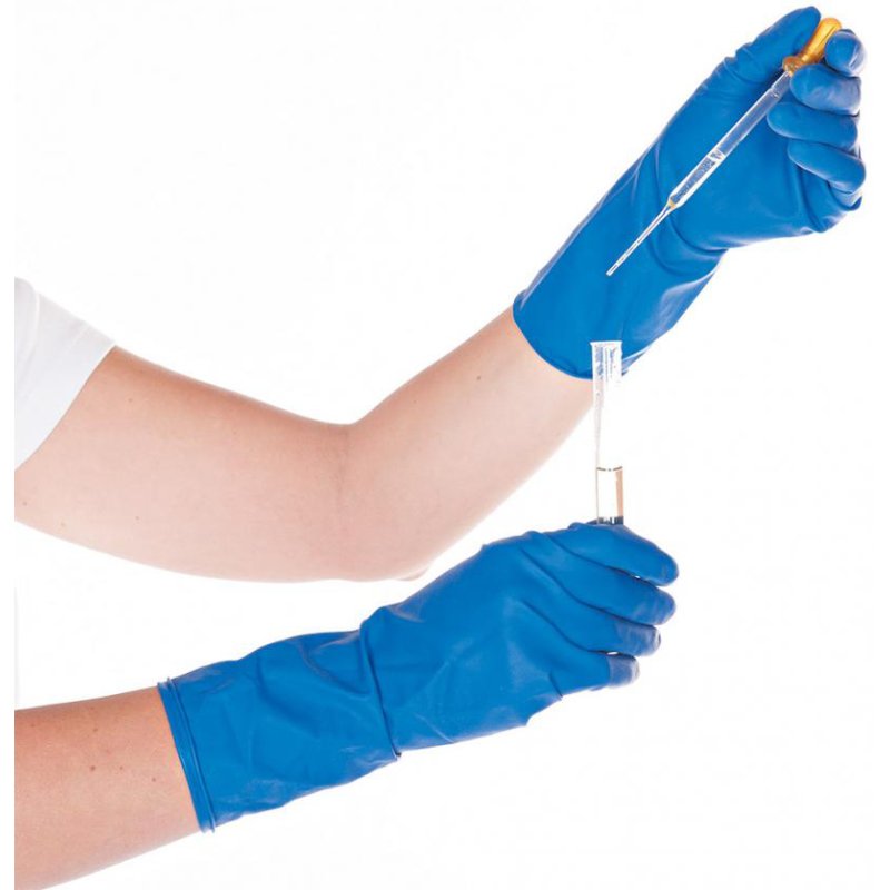 HYGOSTAR gants de protection chimique High Risk, bleu, XL, 50 pièces