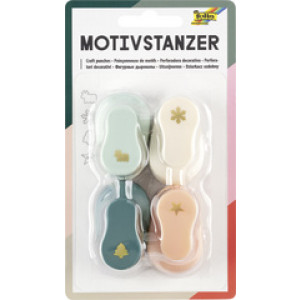folia mini kerst vormpjessnijder, kerstmotieven, 8 mm, 4 stuks