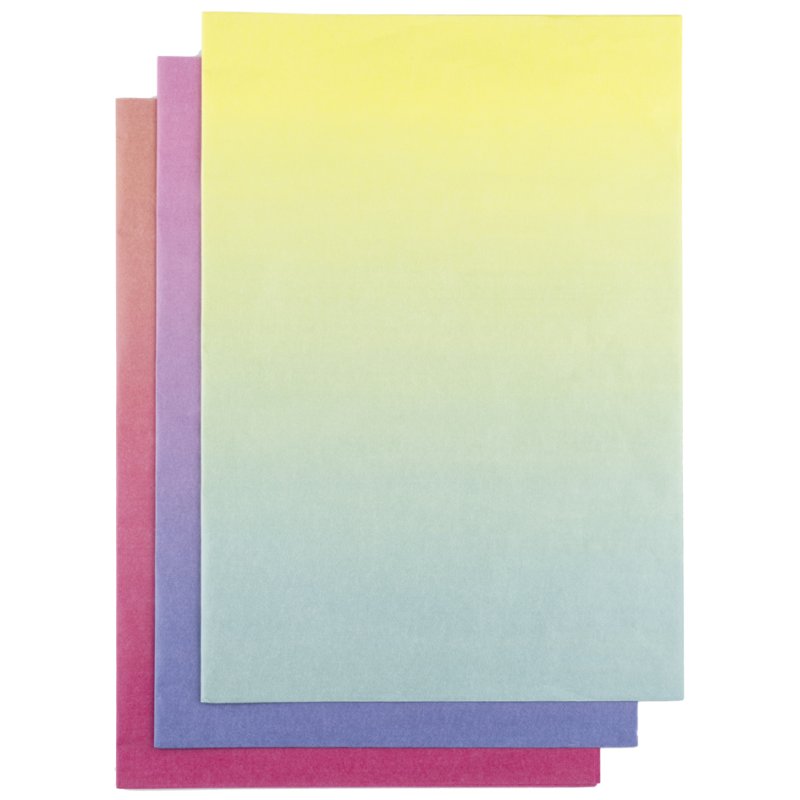 folia zijdepapier regenboogverloop, 500×700 mm, 20 g/m², 6 vellen