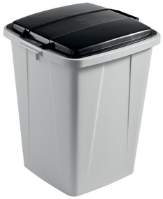DURABLE afvalbak DURABIN ECO 90, vierkant, grijs, 90 liter