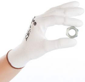 HYGOSTAR werkhandschoenen Ultra Flex Finger, wit, maat L, 12 paar