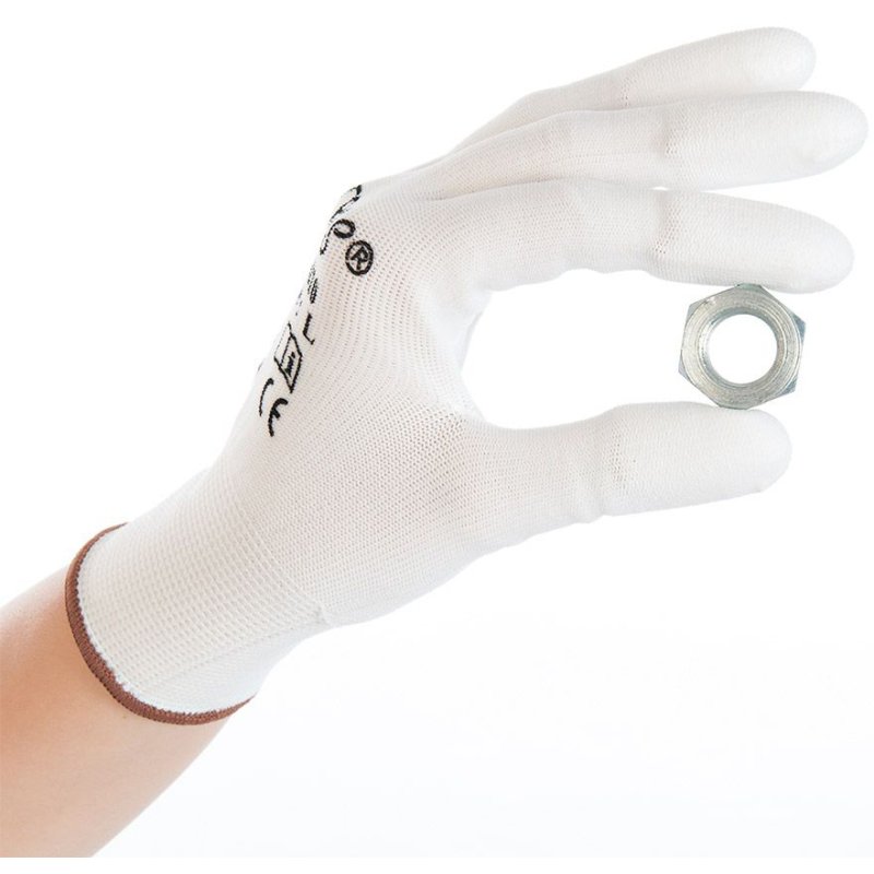 HYGOSTAR gants de travail Ultra Flex Finger, blanc, taille S, 12 paires