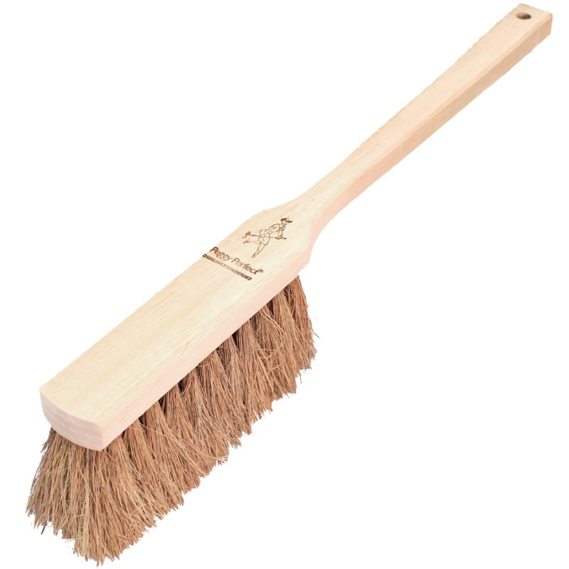 Peggy Perfect balai à main avec long manche, bois naturel, brosses coco, 42 cm