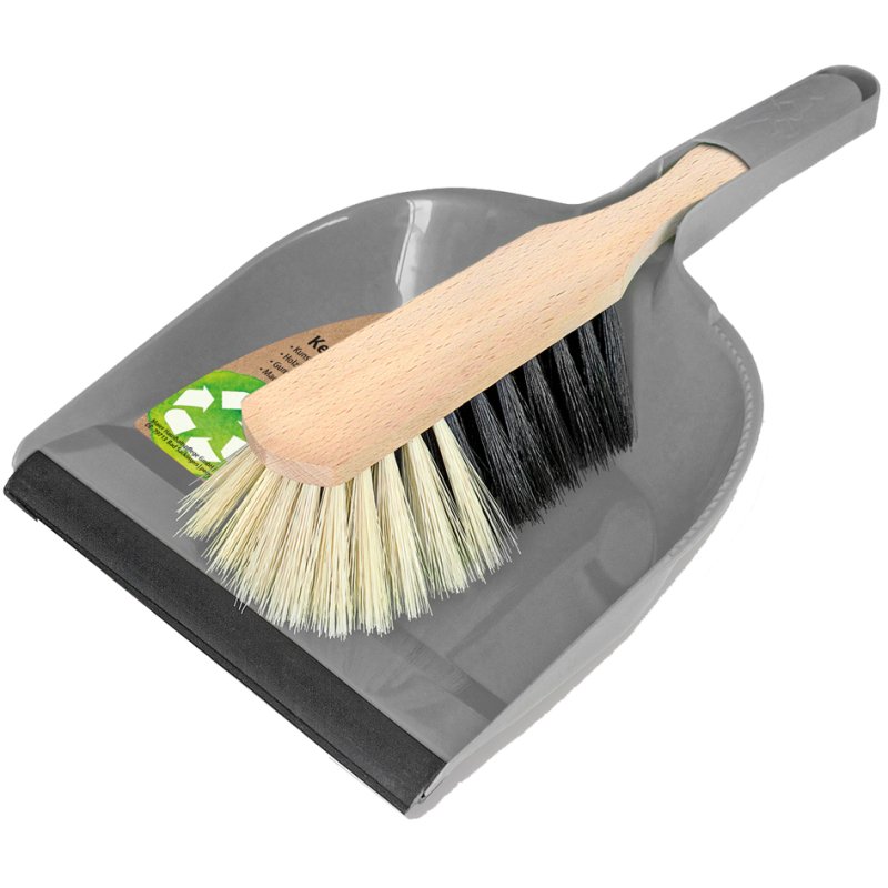 Peggy Perfect balai-pelle GoGreen, naturel/gris, 190 mm, plastique recyclé, usage intérieur