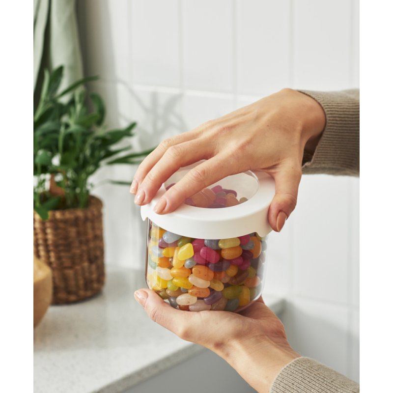 smartstore boîte de rangement Vision rond, 0,75 L, blanc, transparent