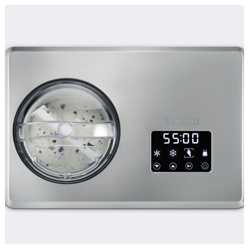 SEVERIN ijsmachine 2-in-1 EZ 7405, yoghurtfunctie, roestvrijstaal, 2,0 liter