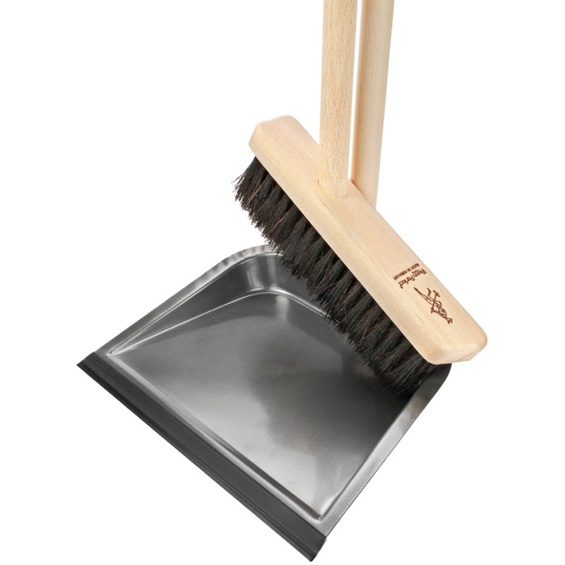 Peggy Perfect set de balayage debout Luie Greta, argent/naturel, manche en hêtre, bac métallique, 250×980 mm