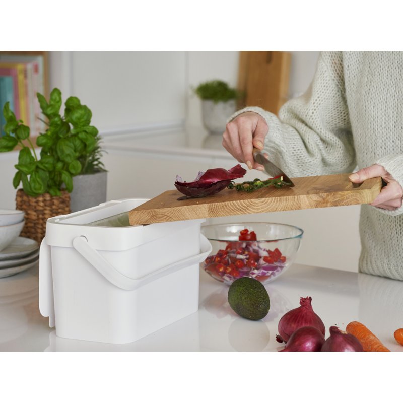 smartstore bio-poubelle Collect Biowaste, 5 litres, blanc, plastique recyclé