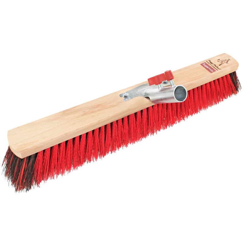 Peggy Perfect balai premium supermix, vert/rouge/naturel, corps bois avec Schraubfix Plus
