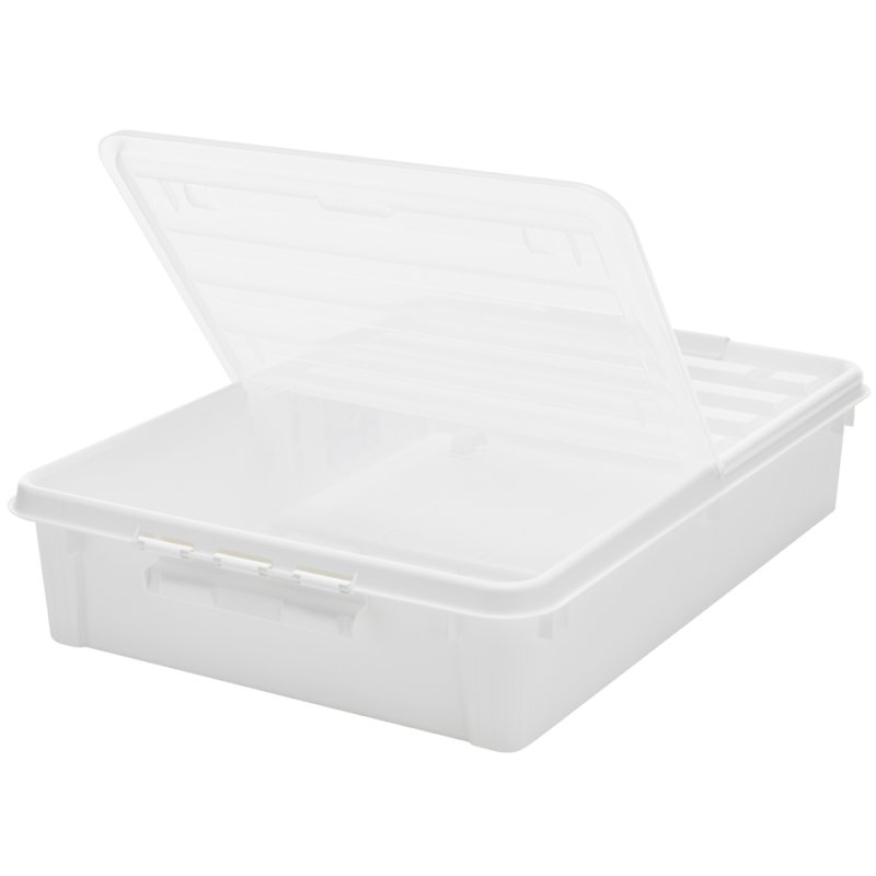 smartstore boîte de rangement Bedroller, 60 litres, avec roulettes, blanc/transparent