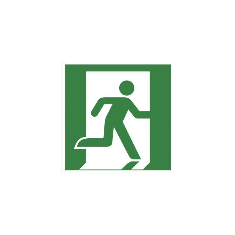 EXACOMPTA panneau d'avertissement flèche droite, autocollant, vert/blanc, 150×150 mm