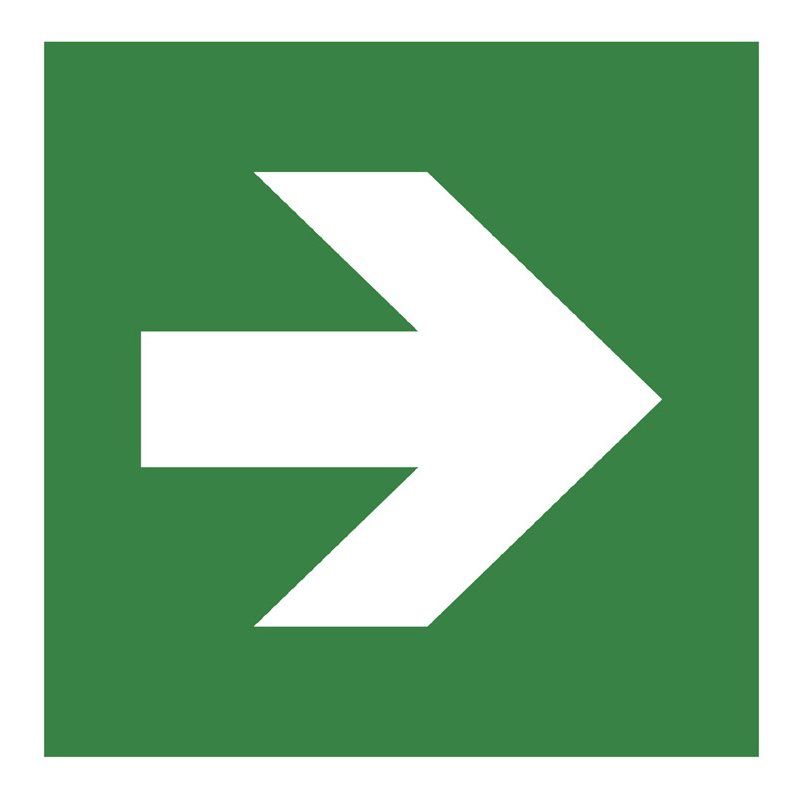EXACOMPTA panneau d'avertissement flèche droite, autocollant, vert/blanc, 150×150 mm
